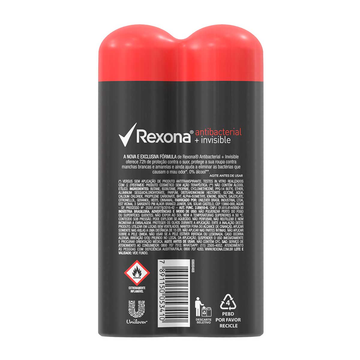Encontraproduto.com.br - Antitranspirante Aerossol Rexona Antibac e Invisible 72h 150ml c/ 2 Unid Leve Mais Pague Menos