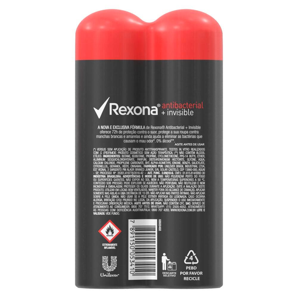 Encontraproduto.com.br - Antitranspirante Aerossol Rexona Antibac e Invisible 72h 150ml c/ 2 Unid Leve Mais Pague Menos