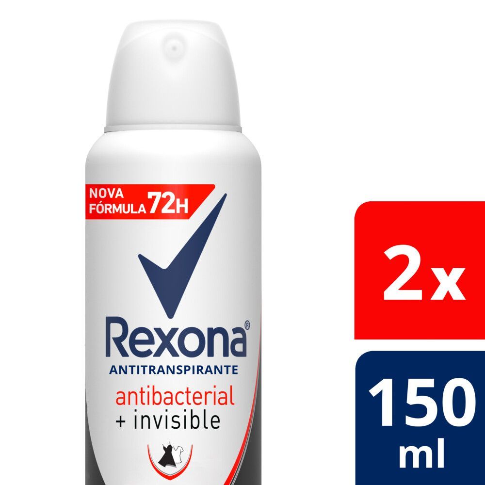 Encontraproduto.com.br - Antitranspirante Aerossol Rexona Antibac e Invisible 72h 150ml c/ 2 Unid Leve Mais Pague Menos