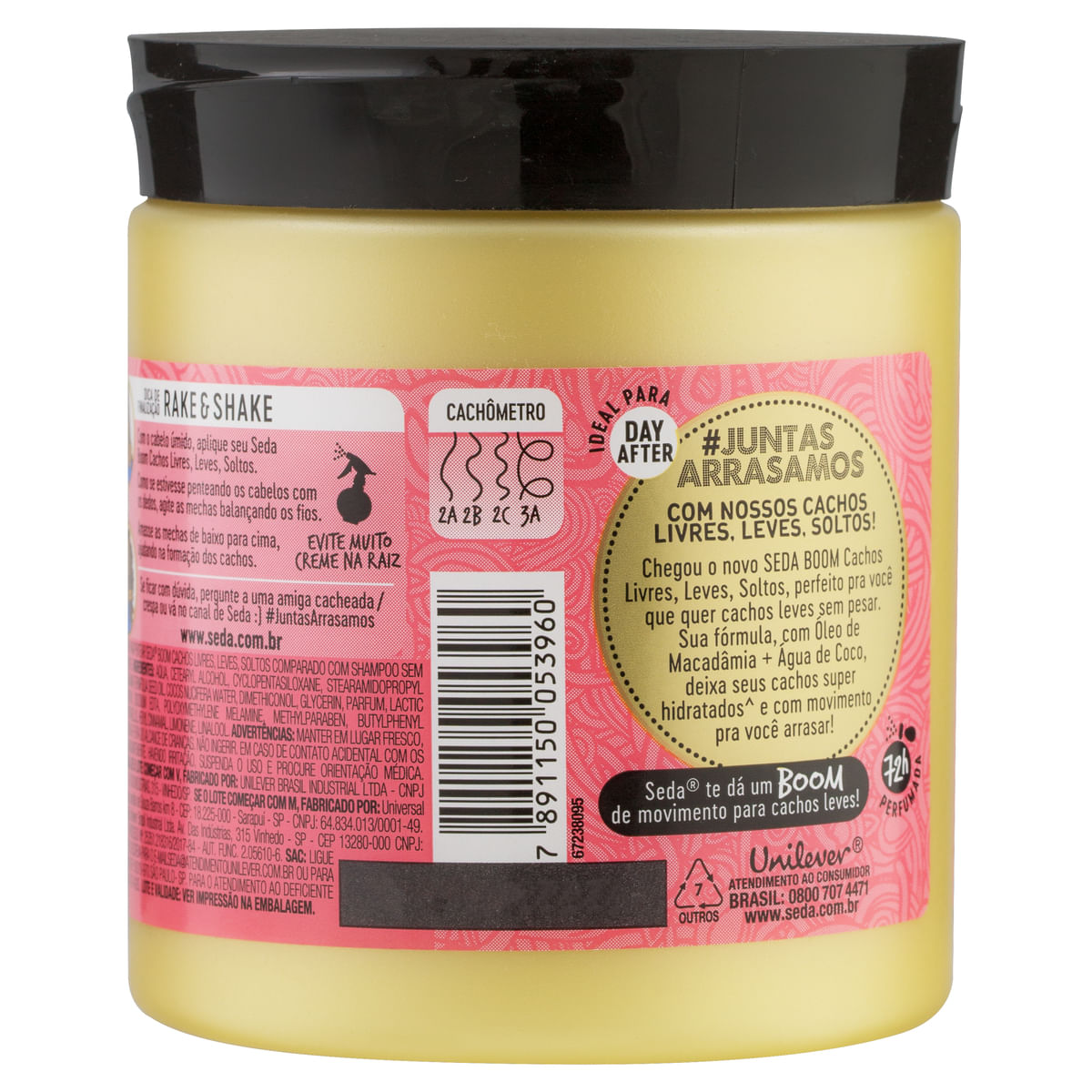 Seda Creme Pentear Creme Sem Enxague Boom Cachos Livres Leves Soltos 500 Ml