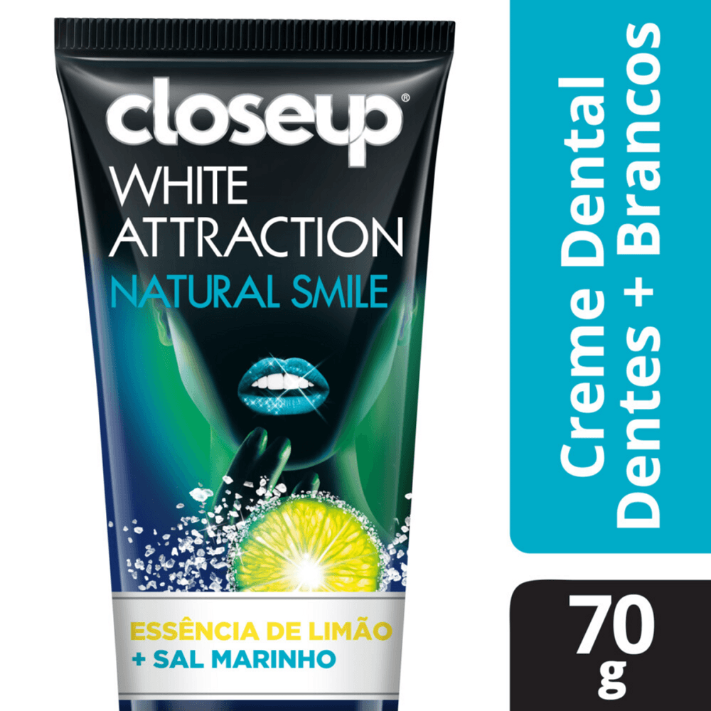 Encontraproduto.com.br - Creme Dental Close Up White Attraction Natural Smile 70g
