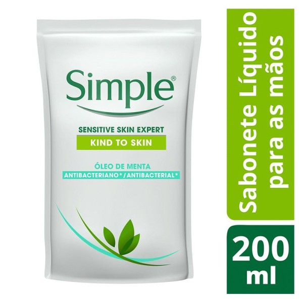 Simple Sabonete Liquido Para As Maos Gentle Care Hand Wash Com Oleo De Menta Refil 200 Ml