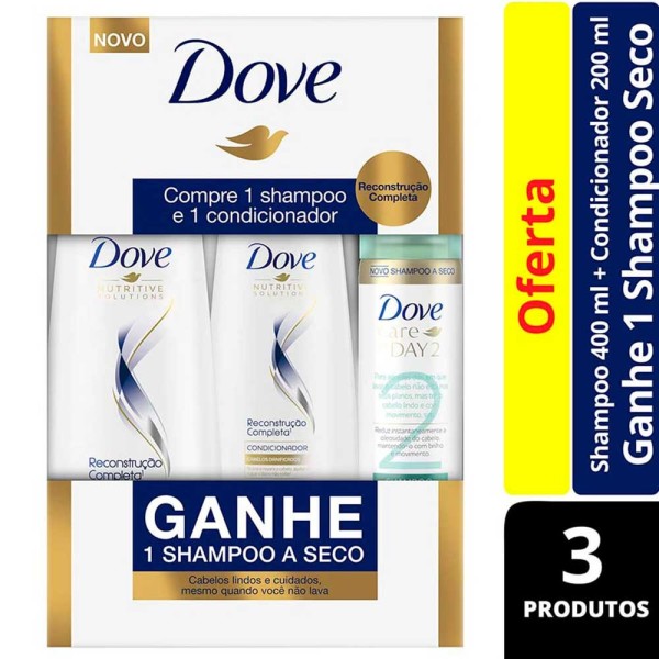 Encontraproduto.com.br - Shampoo+Condicionador Dove Reconstrução Completa 400ml Ganhe Shampoo Tresemme A Seco
