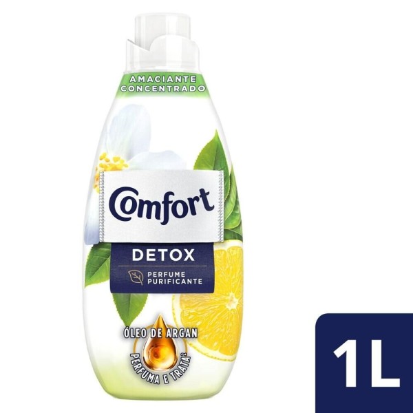 Encontraproduto.com.br - Amaciante de Roupa Concentrado com Óleo de Argan Detox Comfort Frasco 1l