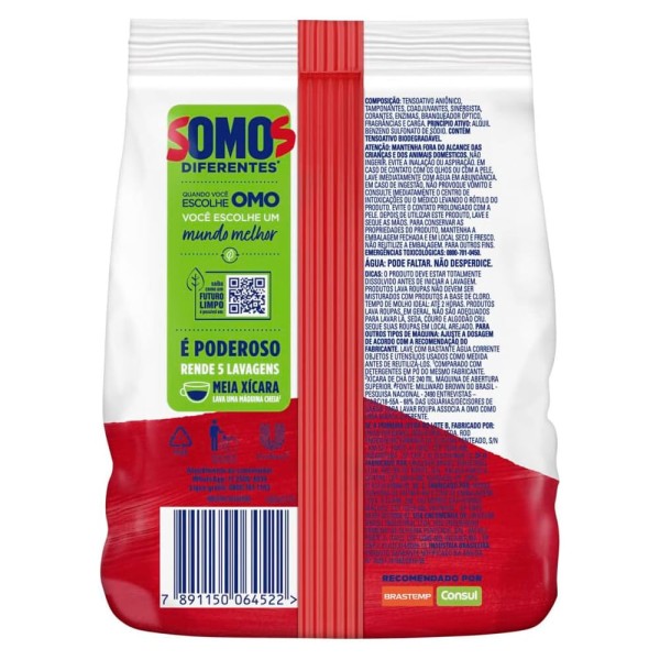 Encontraproduto.com.br - Lava Roupas em Pó Omo Lavagem Perfeita Ativo Concentrado 400g Embalagem Econômica