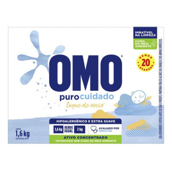 Encontraproduto.com.br - Lava Roupas em Pó Omo Puro Cuidado 1.6Kg