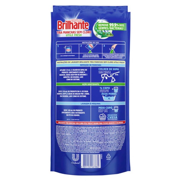 Encontraproduto.com.br - Tira Manchas Brilhante Utile Fresh 450ml