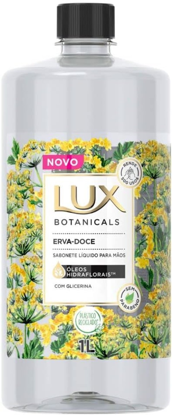 Encontraproduto.com.br - Sabonete Líquido de Glicerina para as Mãos Erva-Doce Lux Botanicals Frasco 1l Refil Econômico