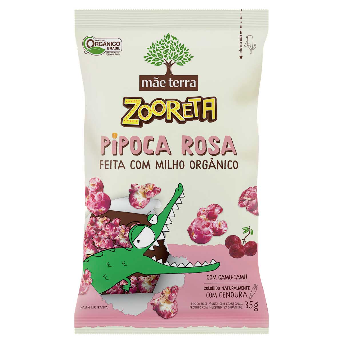 Salgadinhos Mãe Terra Orgânico Pipoca Rosa 35g