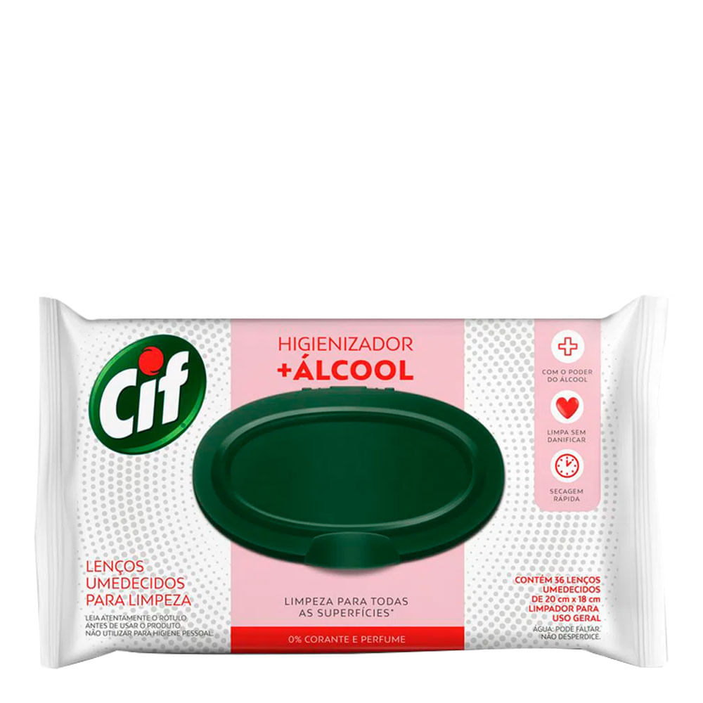 Encontraproduto.com.br - Limpador Multiuso Lenço Cif com Álcool 36 Unidades