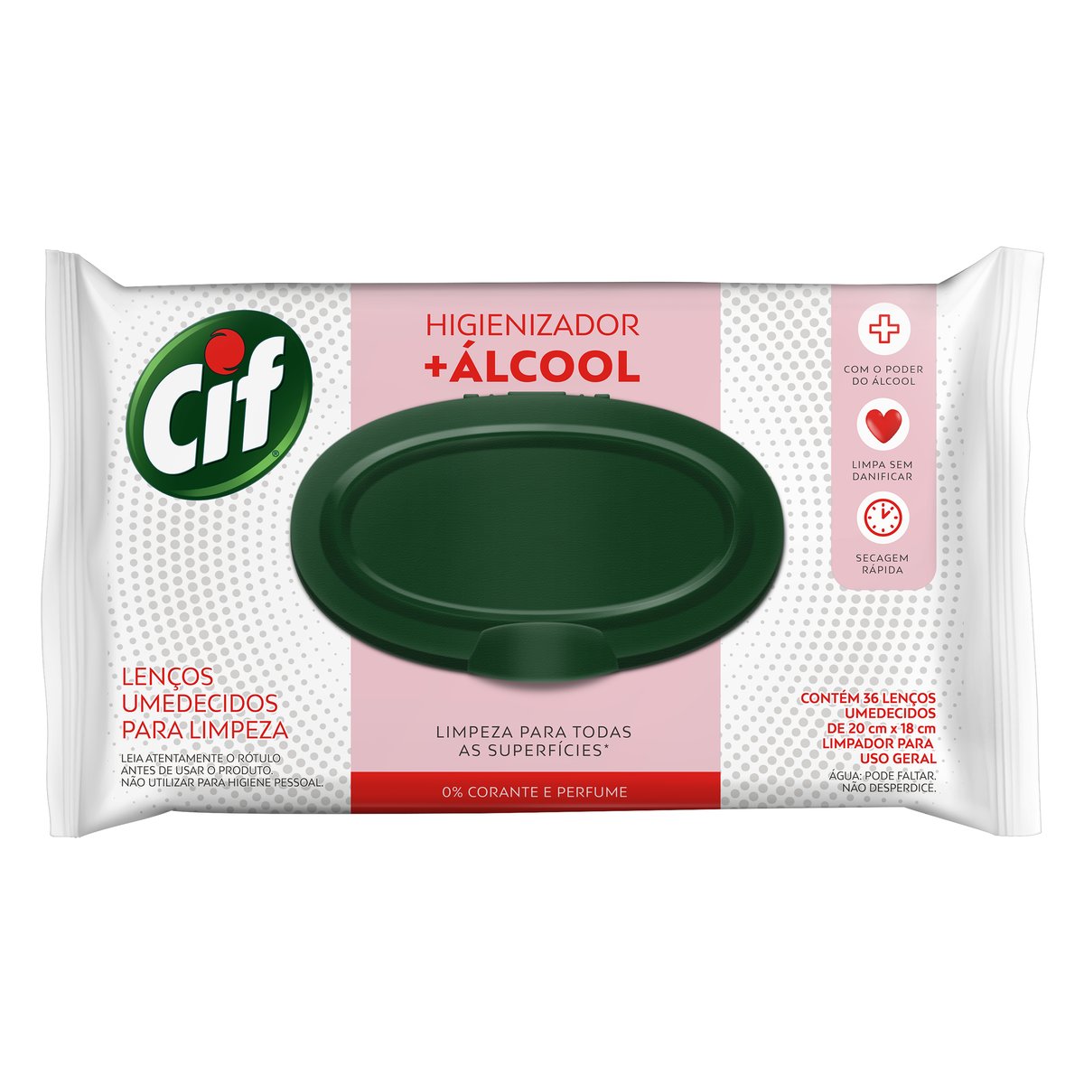 Encontraproduto.com.br - Limpador Multiuso Lenço Cif com Álcool 36 Unidades
