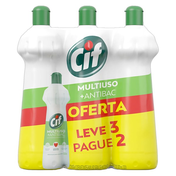 Encontraproduto.com.br - LIMP CIF MULTIUSO ANTIBAC 500ML L3P2