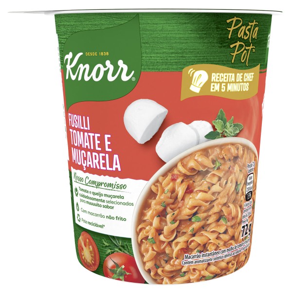 Macarrão Instântaneo Pasta Pot Fusilli Tomate e Muçarela 72g