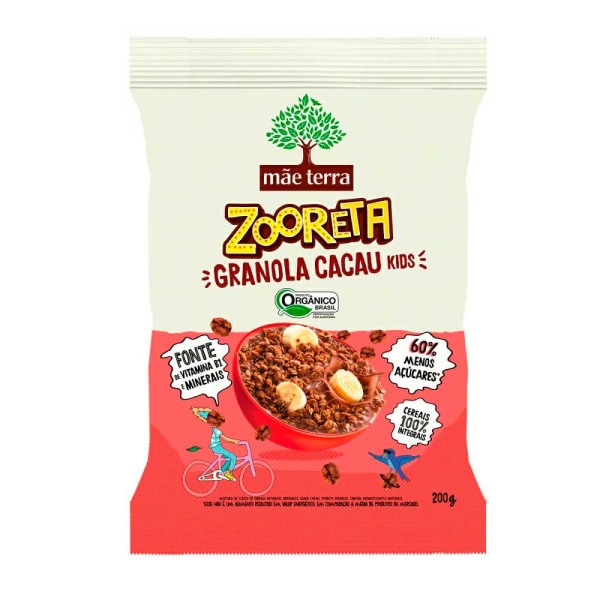 Encontraproduto.com.br - Granola Kids Mãe Terra Zooreta Cacau 200g