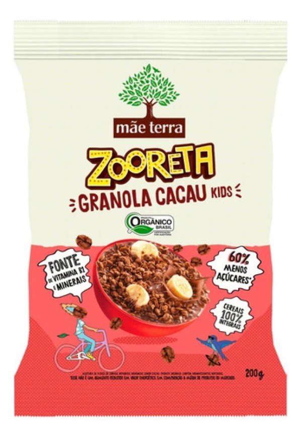 Granola Kids Mãe Terra Zooreta Cacau 200g