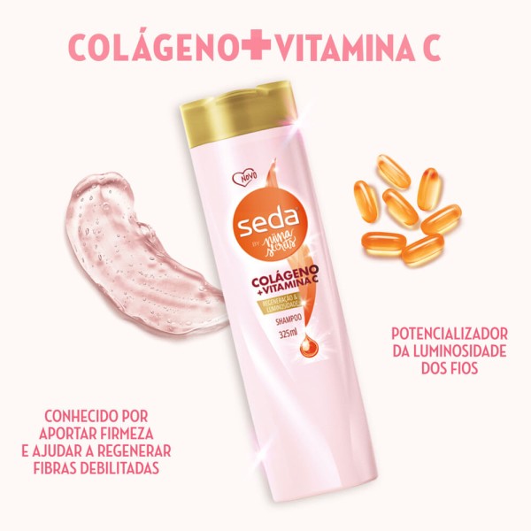 Encontraproduto.com.br - Shampoo Seda by Niina Secrets Colágeno e Vitamina C Frasco 325ml
