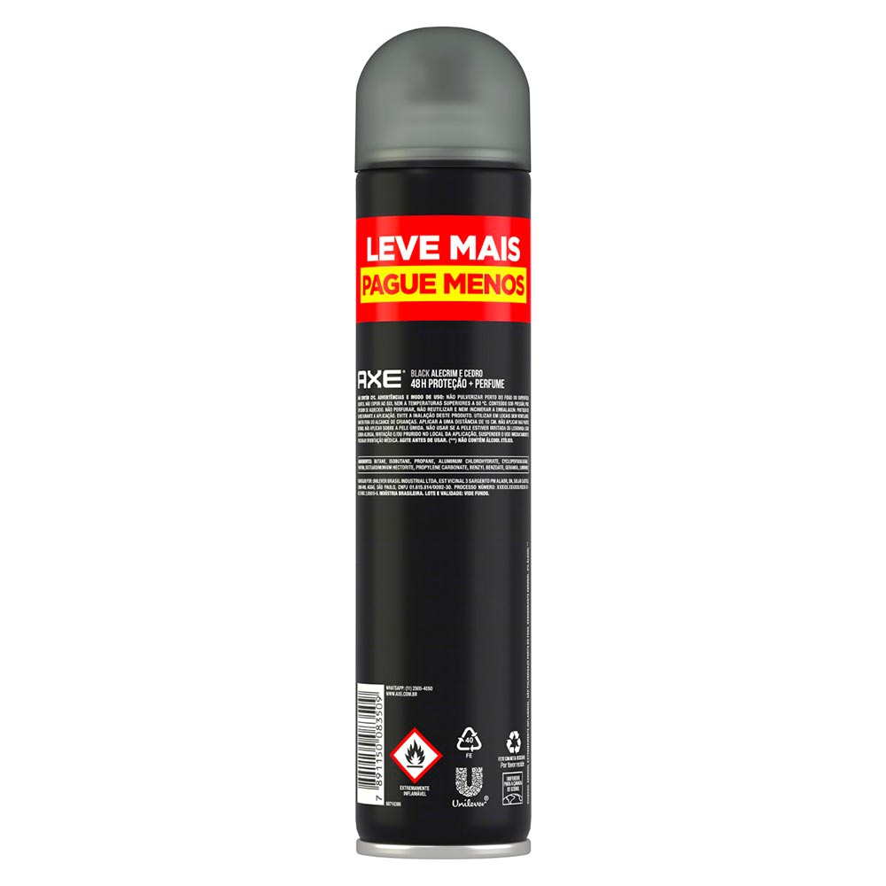 Encontraproduto.com.br - Desodorante Aerossol Axe Black Frasco com 200ml