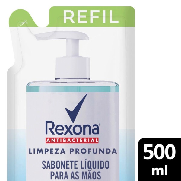 Encontraproduto.com.br - Sabonete Líquido Antibacterial Rexona Limpeza Profunda Sachê com 500ml