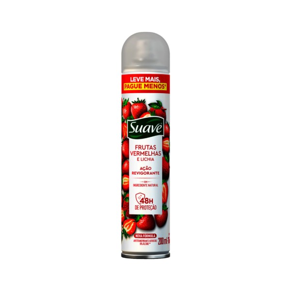 Desodorante Suave Feminino 200ml Leve + Pague - Aerossol Frutas  Vermelhas E Lichia Especial