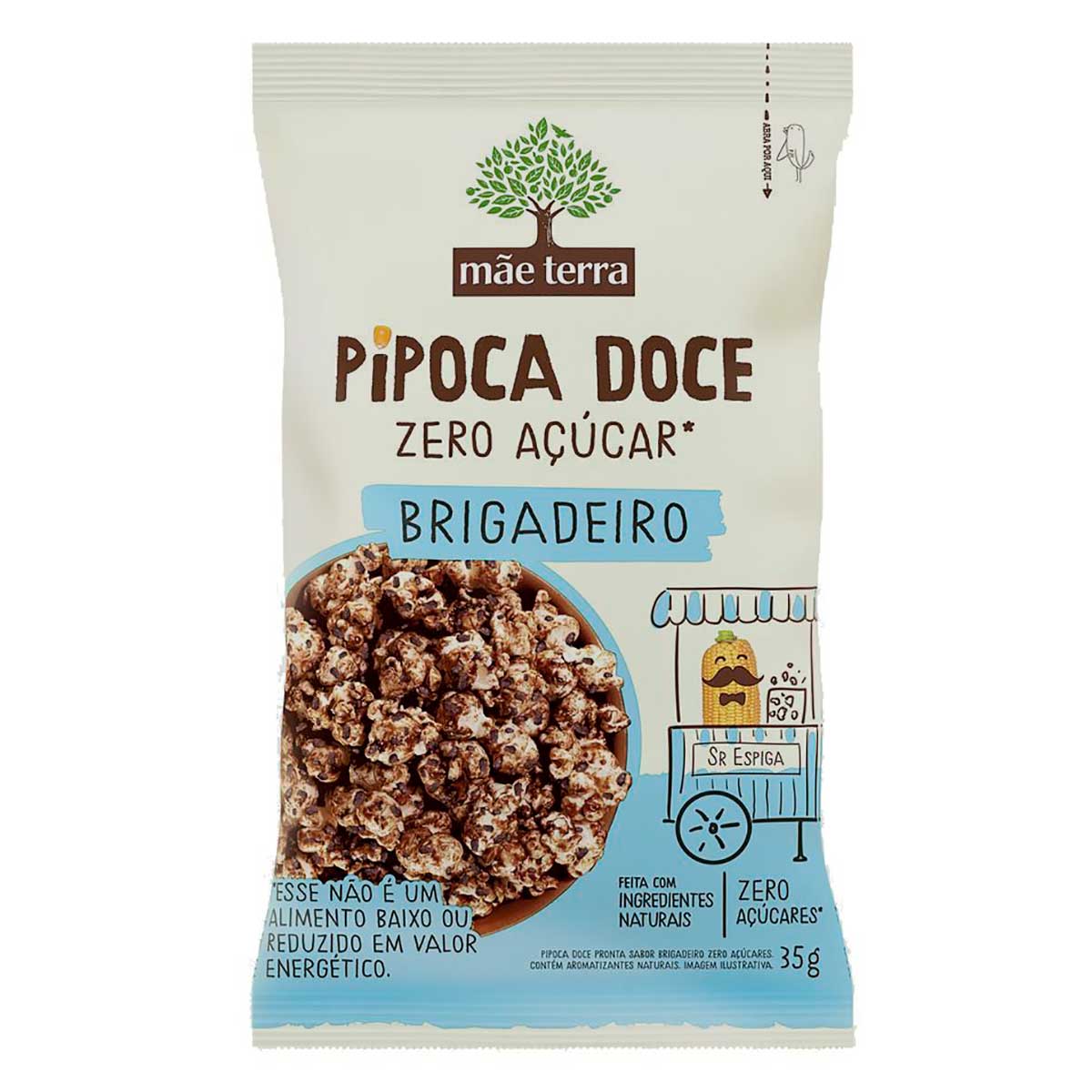 Pipoca Pronta Doce Brigadeiro Zero Açúcar Mãe Terra  40g