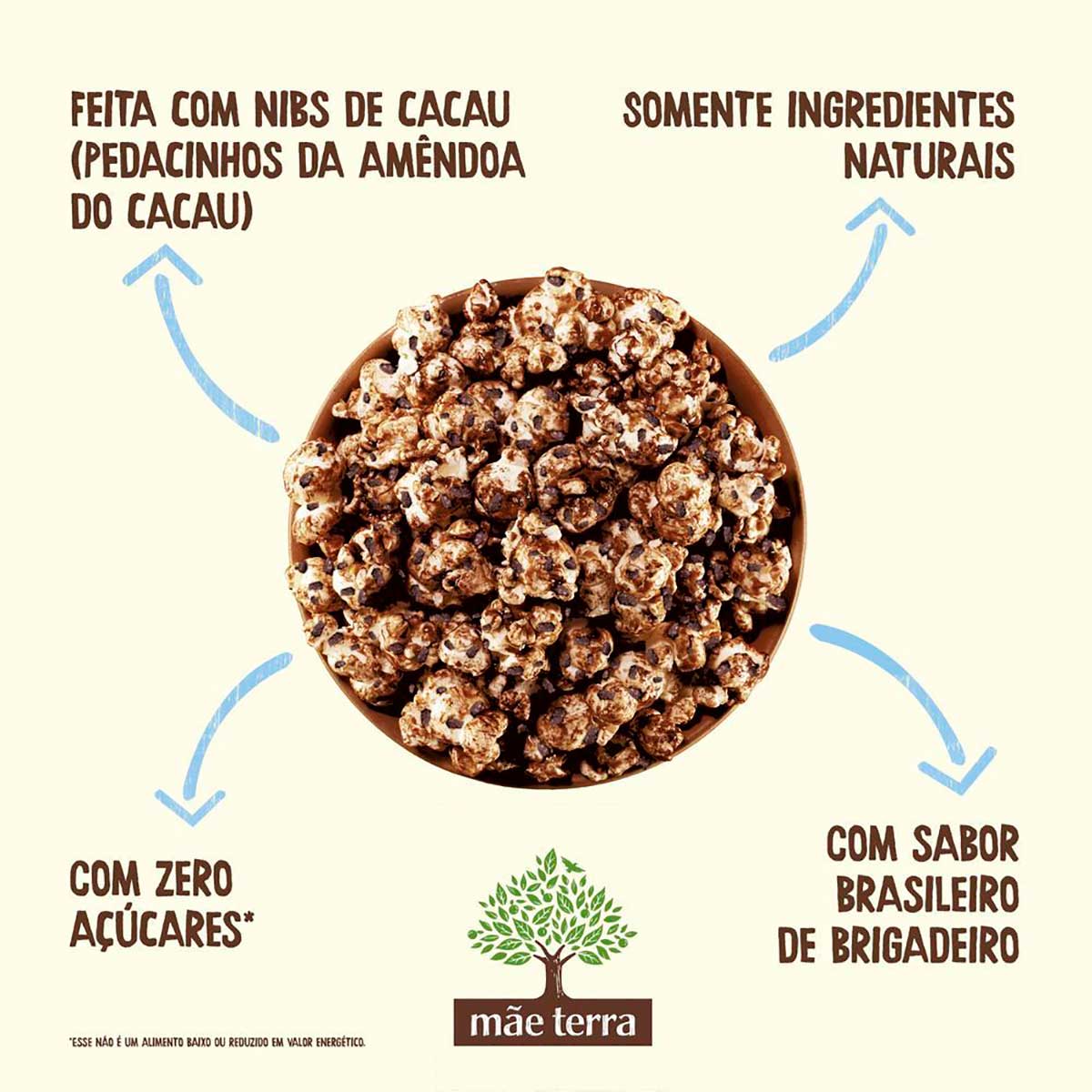 Encontraproduto.com.br - Pipoca Pronta Doce Brigadeiro Zero Açúcar Mãe Terra  40g
