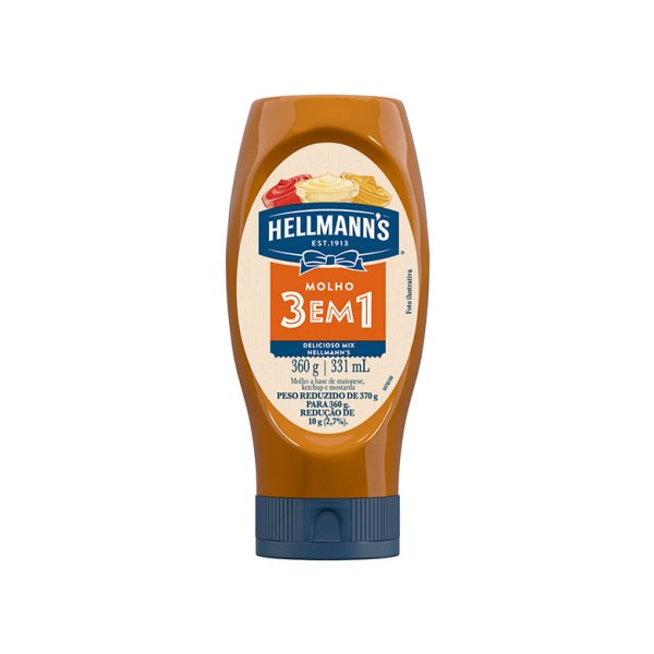 Encontraproduto.com.br - Molho Hellmanns 3 em 1 Bisnaga com 360g
