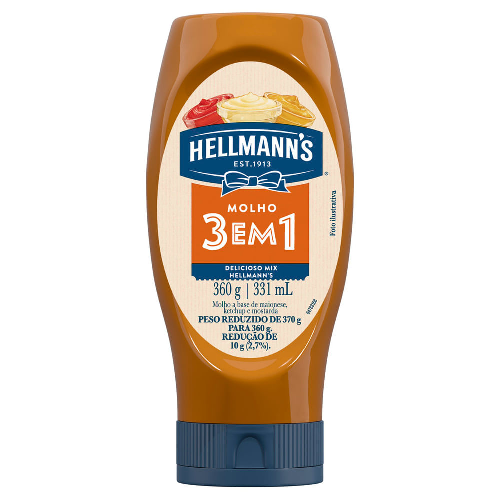Encontraproduto.com.br - Molho Hellmanns 3 em 1 Bisnaga com 360g