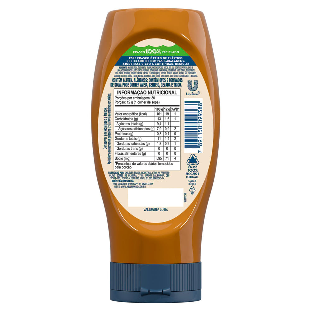 Encontraproduto.com.br - Molho Hellmanns 3 em 1 Bisnaga com 360g