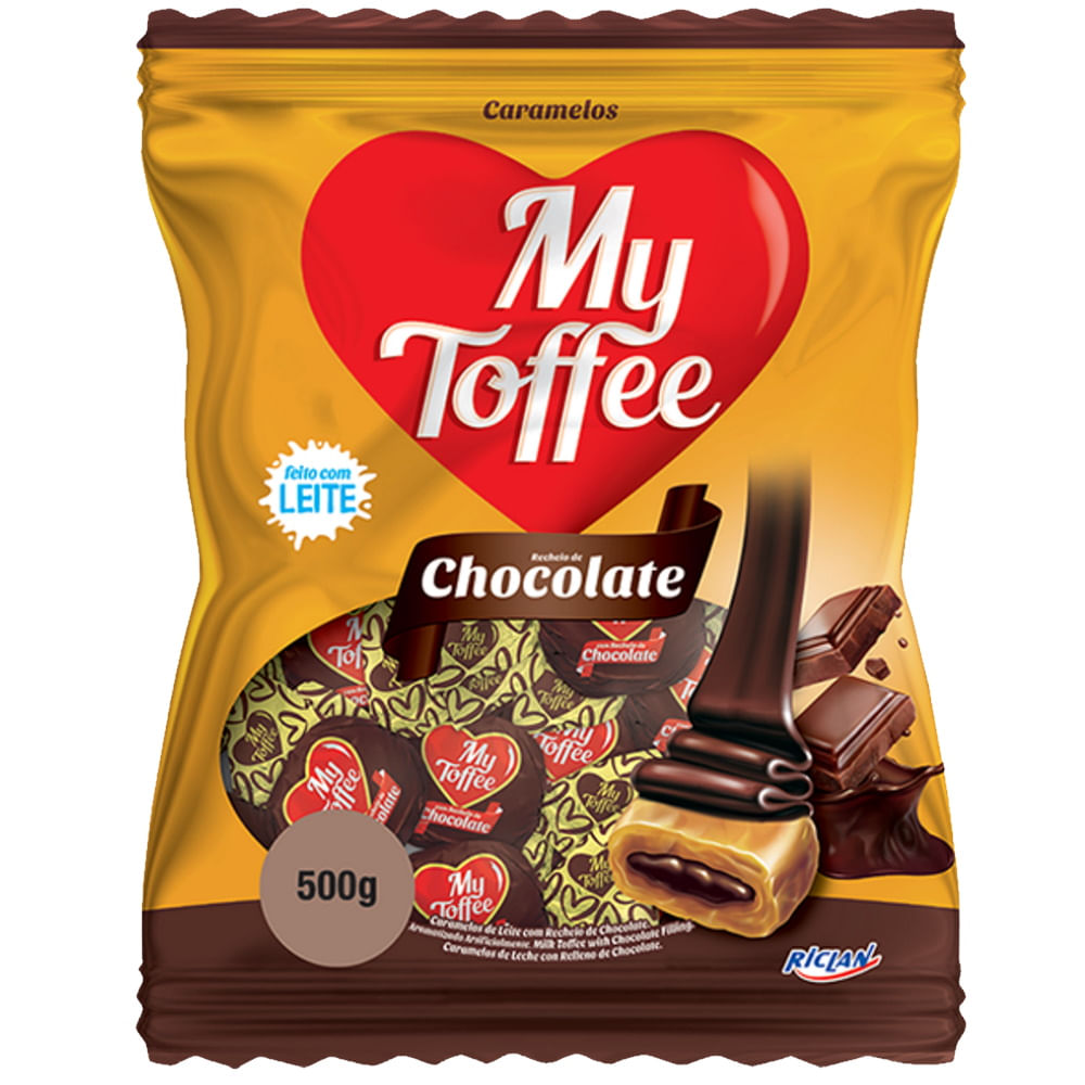Encontraproduto.com.br - Bala Riclan My Toffee Chocolate Pacote com 500g