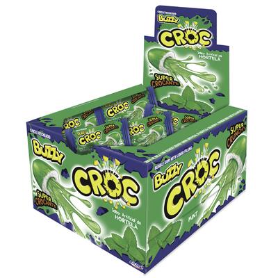 Encontraproduto.com.br - Chiclete Buzzy Recheado Croc Hortelã c/40 - Riclan