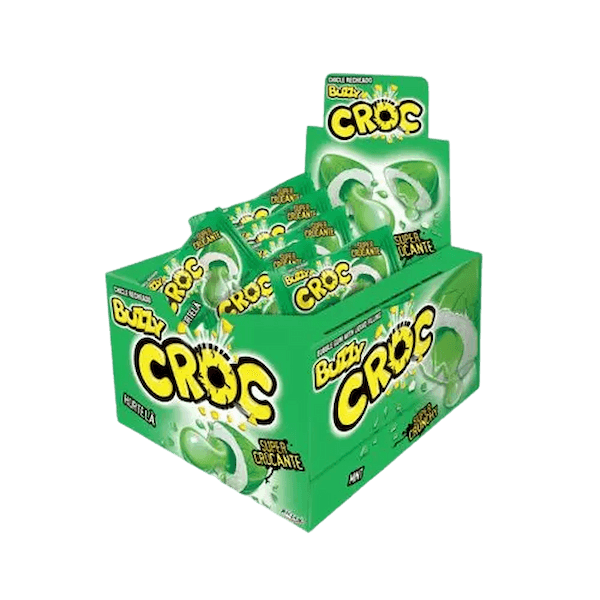 Encontraproduto.com.br - Chiclete Buzzy Recheado Croc Hortelã c/40 - Riclan