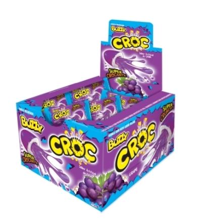 Encontraproduto.com.br - Chiclete Buzzy Recheado Croc Uva c/40 - Riclan