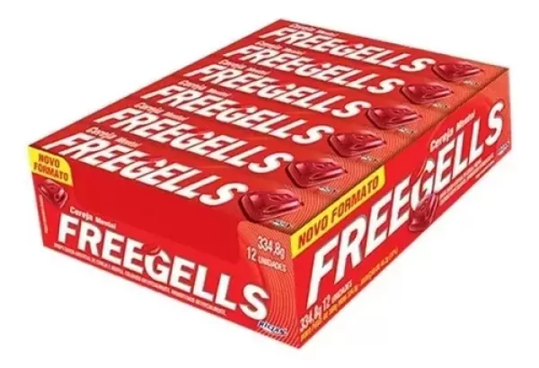 Bala Drops Freegells Drops Morango Chocolate 27,9g
