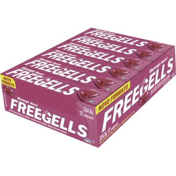 Encontraproduto.com.br - Drops Freegells Morango Caixeta com 12 unidades