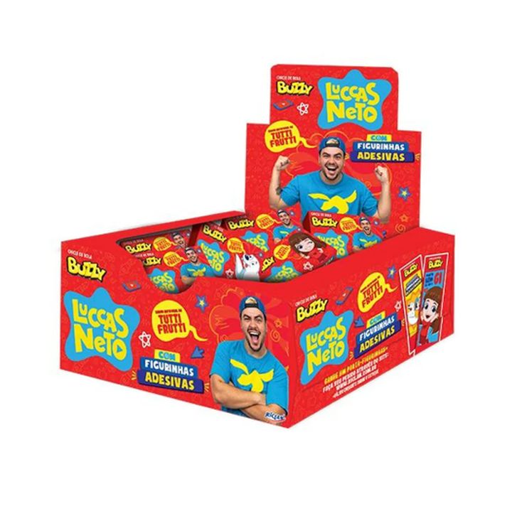 Encontraproduto.com.br - Chiclete Buzzy Luccas Neto Tutti Frutti c/90 - Riclan