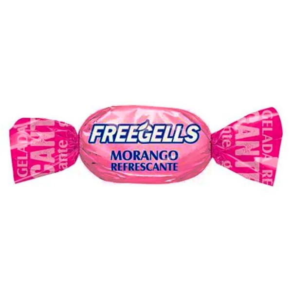 Encontraproduto.com.br - Bala Dura Morango Refrescante Freegells 475g - Riclan