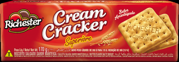 Biscoito Salgado Cream Cracker Amanteigado Richester Superiore Pacote 170g