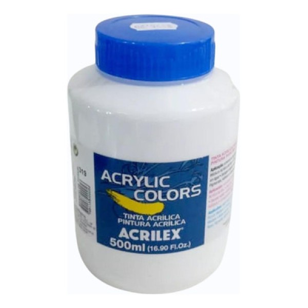 TINTA ACRILICA P/TELA 500ML 319 REF.13150 BRANCO TITANIO