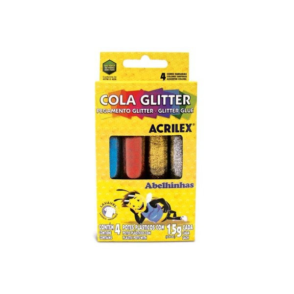 Encontraproduto.com.br - Cola Glitter 4 Cores 15g Acrilex - 02924