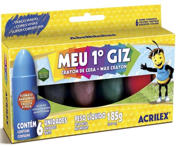 Gizão De Cera Meu 1º Giz Com 6 Cores