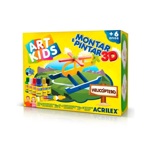 Kit Montar e Pintar 3d Helicóptero - Acrilex