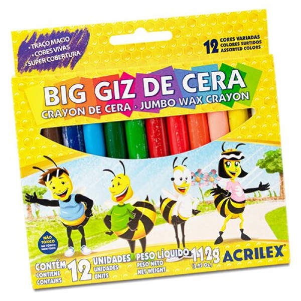 Encontraproduto.com.br - Big Giz De Cera 12 Cores