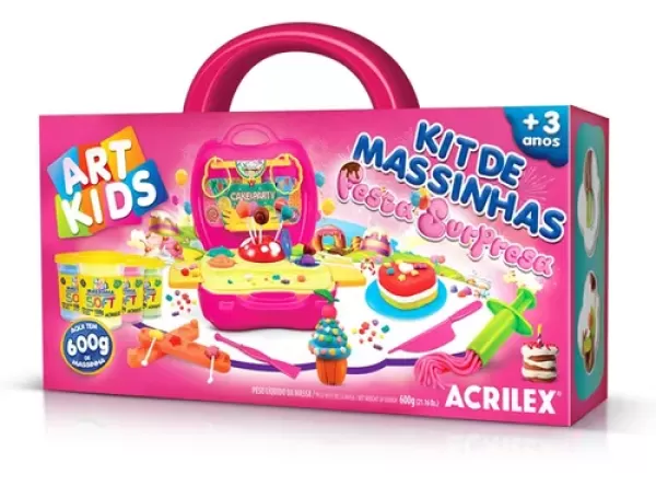 Kit De Massinhas Maletinha Festa Surpresa Acessórios Acrilex