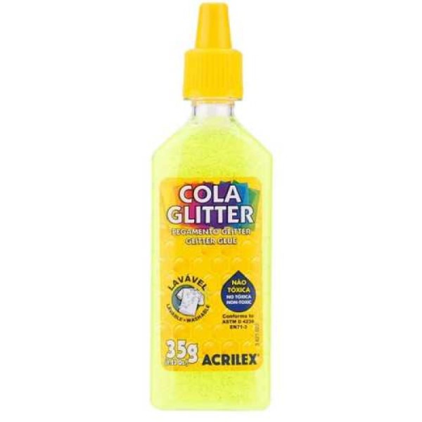 Encontraproduto.com.br - COLA GLITTER AMARELO LIMAO 35G ACRILEX