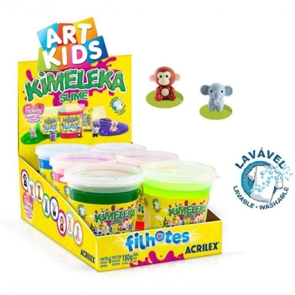 Encontraproduto.com.br - Slime Com Filhote Supresa Kimeleka 180g Caixa Com 6 Unidades