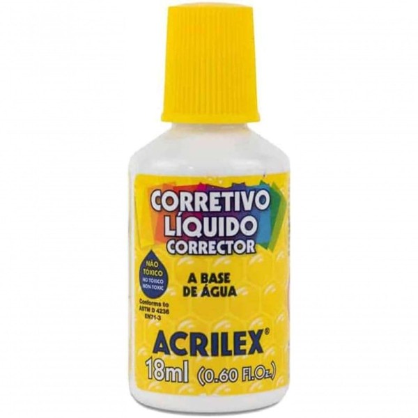 Encontraproduto.com.br - Corretivo Líquido Blister 18ml Branco Kit Com 3 Unidades