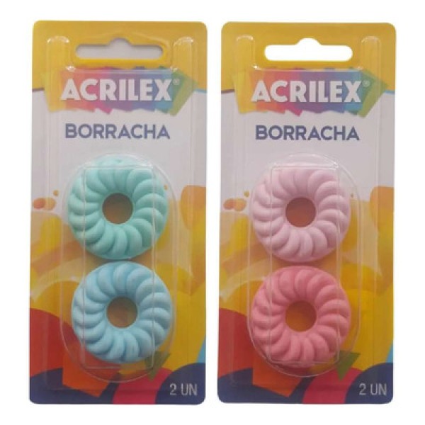 Encontraproduto.com.br - Borracha Biscoitinho Kit Com 4 Borrachas Coloridas