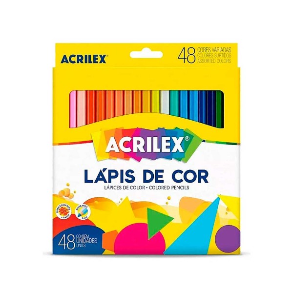 Encontraproduto.com.br - Kit Lápis De Cor Com 48 Cores Acrilex