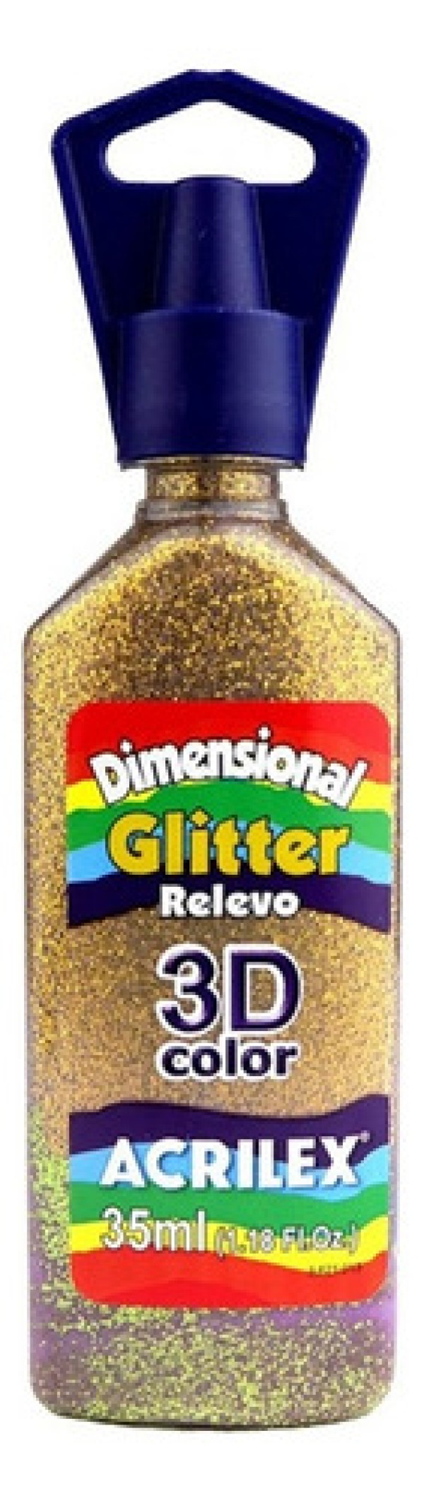 Encontraproduto.com.br - Tinta Dimensional Acrilex Relevo Glitter 3D Vermelho - 35ml