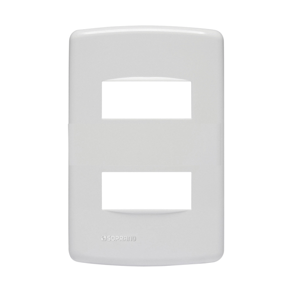Encontraproduto.com.br - Placa 2 Módulos Separados 4X2 Branco Duale Up - Soprano